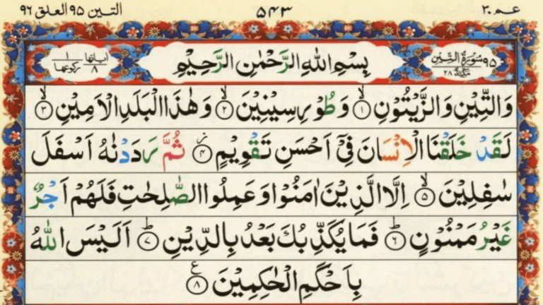 Surah At Tin With English Translation & Transliteration