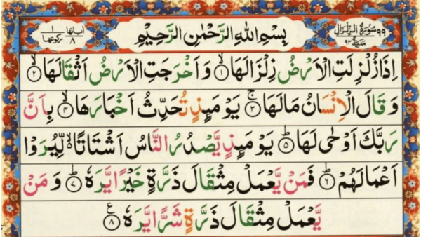 Surah Zilzal With English Translation & Transliteration