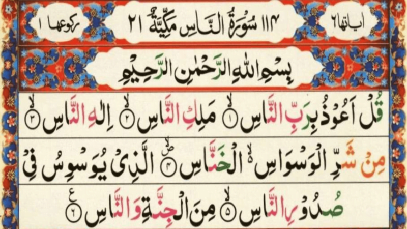 Surah Nas With English Translation And Transliteration.